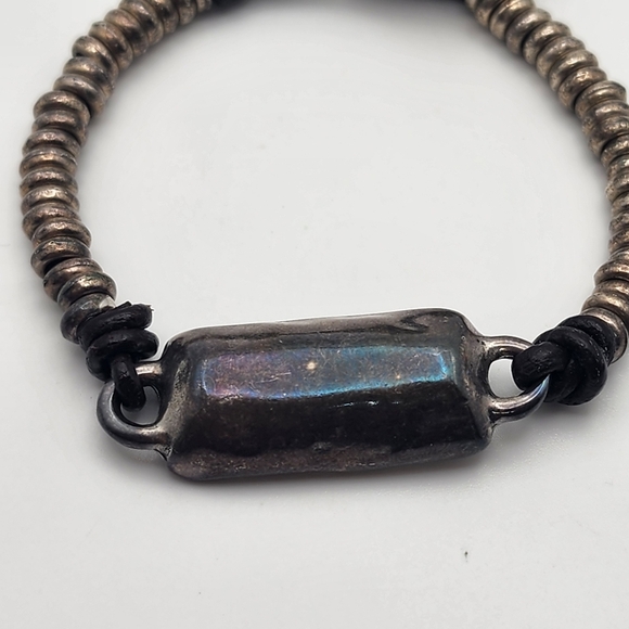 Uno De 50 Leather & Sterling Silver Plated Bracelet - Picture 2 of 6